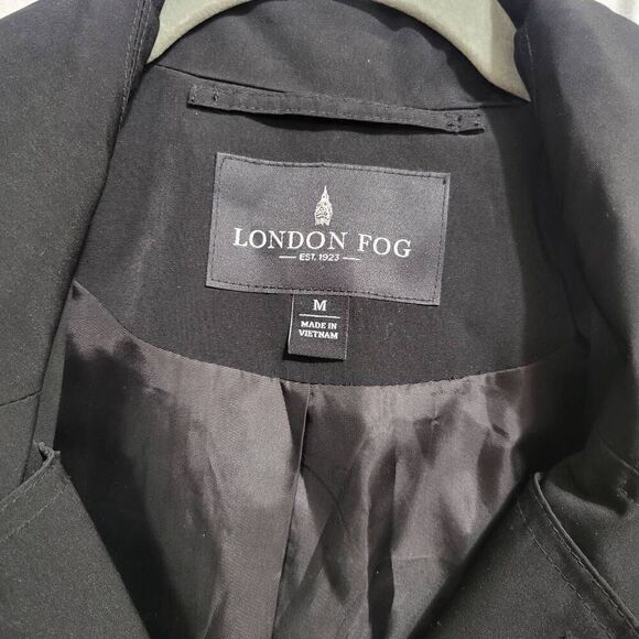LONDON FOG TRENCH COAT WITH DOUBLE LAPEL AND DETACHABLE HOOD sz Med - Picture 4 of 16
